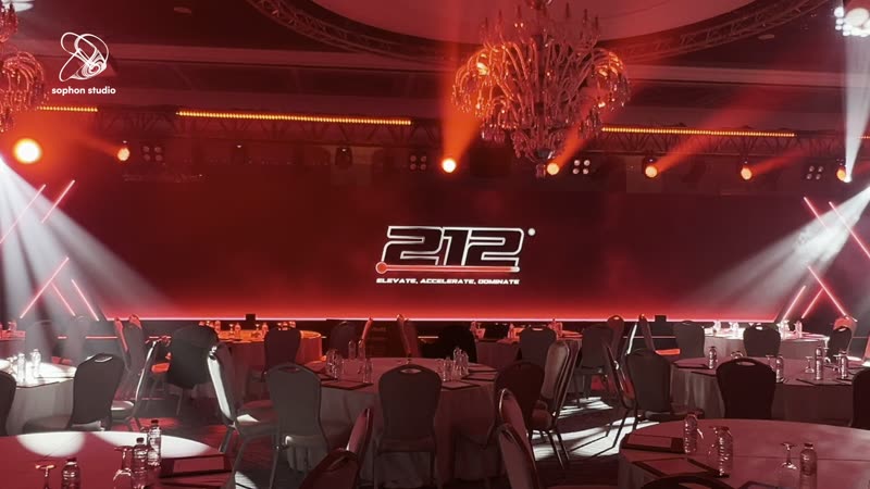 Videoyu oynat: 212 logo animasyonu Abbott toplantısının LED ekranında